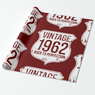 Papel De Presente Vintage 1962 Aged To Perfection