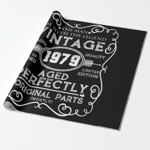 Papel De Presente Vintage 1979 Man Myth Legend 42th Birthday