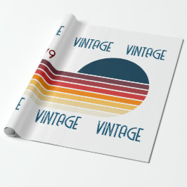 Papel De Presente Vintage 1979 Retro Stripe Sun
