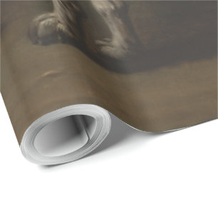 Papel De Presente Vintage A Cinza Spotted Hound John Wootton