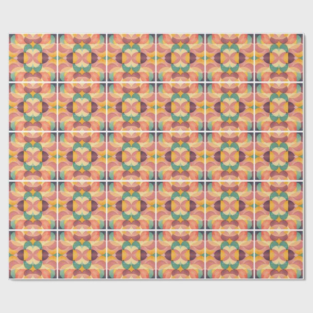 Papel De Presente Vintage Abstract Pattern (Aberto)