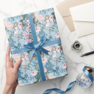 Papel De Presente Vintage Alice No País das Maravilhas, Descamação D