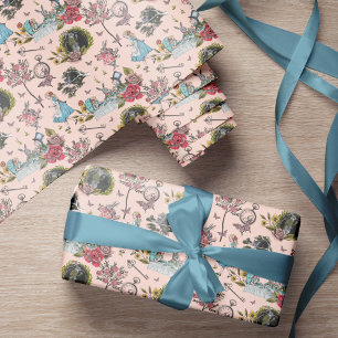 Papel De Presente Vintage Alice no Storybook de Fairytale no País da