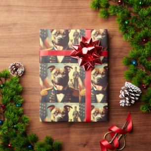 Papel De Presente Vintage American Pit Bull Terrier Painting