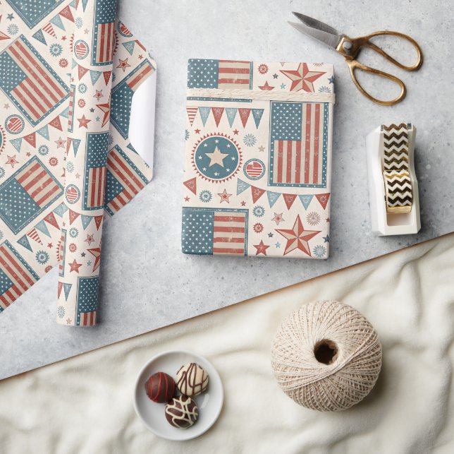 Papel De Presente VINTAGE Americana  (Artesanato)