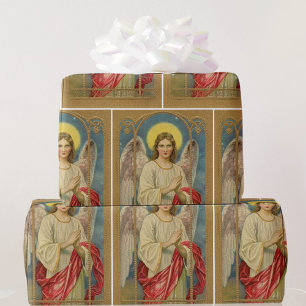 Papel De Presente Vintage Angel Cartões de natal de qualidade superi
