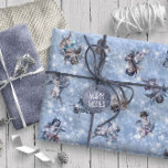 Papel De Presente Vintage Angels Glittering Blue ID136<br><div class="desc">Um belo design de anjos antigos sobre um fundo que brilha e brilha em tons de azul.</div>