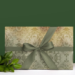Papel De Presente Vintage Antigo Damask Para Todas as Ocasioes