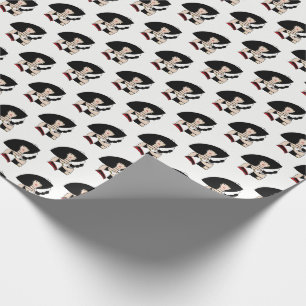 Papel De Presente Vintage Art Deco Mulher Vestindo Luvas De Ódio Cor