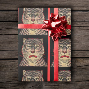 Papel De Presente Vintage Asian Strike Fierce Tiger