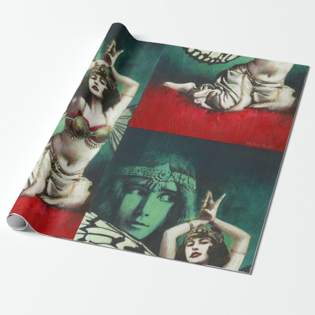 Papel De Presente Vintage Belly Dancer Wrappaper (Desenrolado)