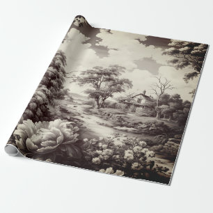 Papel De Presente Vintage Belo Toile