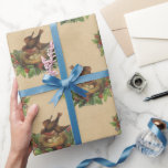 Papel De Presente Vintage bird nest holberry Christmas<br><div class="desc">Um papel simples e belo de embrulho com um visual antigo,  perfeito para todos. Obrigada por visitar a minha loja.</div>