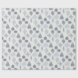 Papel De Presente Vintage Blue + White Ornament