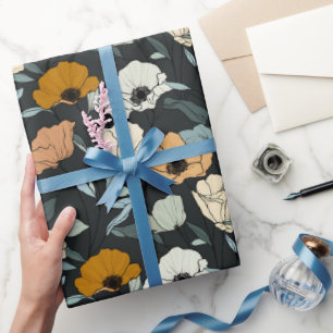 Papel De Presente Vintage Boho Poppies Patterno