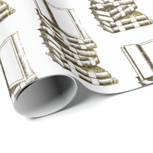 Papel De Presente Vintage Books embrulhando papel