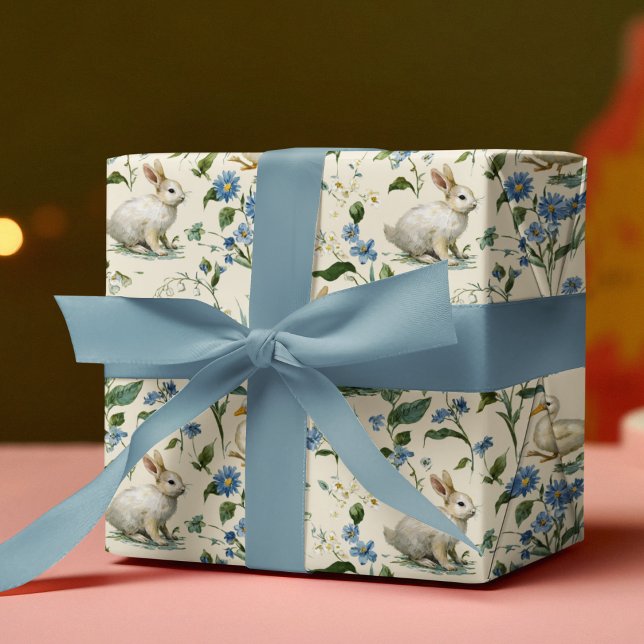 Papel De Presente Vintage Bunnies | Easter Wrapping Paper (Criador carregado)