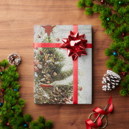Papel De Presente Vintage Candy, folhas e ornamentos Natal
