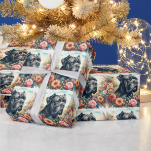 Papel De Presente Vintage Cane Corso Pintura de Cães