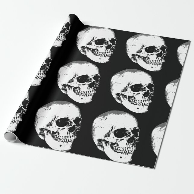 Papel De Presente Vintage - Caveira Gótica (Desenrolado)