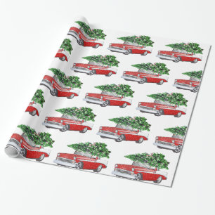 Papel De Presente Vintage Chevy com Natal