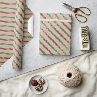 Papel De Presente Vintage Christmas Plaid Wrapping Paper