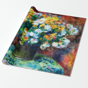 Papel De Presente Vintage Chrysanthemums por Pierre-Auguste Renoir