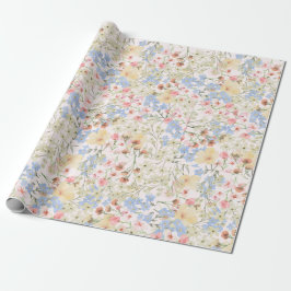 Papel De Presente Vintage Colorful Floral Print