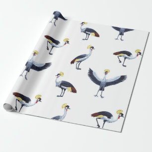 Papel De Presente Vintage com um padrão perfeito com aves de guindas