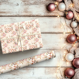 Papel De Presente Vintage cor-de-rosa Natal