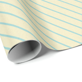 Papel De Presente Vintage Cream e Sky Blue Diagonal Strik Wrap