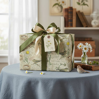 Papel De Presente Vintage daisies