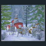 Papel De Presente Vintage Dalmatian Sleigh Snow Christmas<br><div class="desc">O Dalmaciano é um cão grande notado pelo seu casaco branco marcado por manchas pretas.  Originalmente usado principalmente como cão carruagem,  hoje é um animal popular de estimação familiar.  Os Dalmatianos são talvez mais conhecidos por trabalharem para bombeiros como escoltas e mascotes de bombeiro.</div>