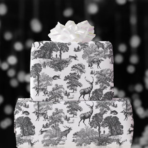 Papel De Presente Vintage Deer Fox Hare Country Toile