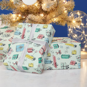 Papel De Presente Vintage Department Store Gifts Mint Green