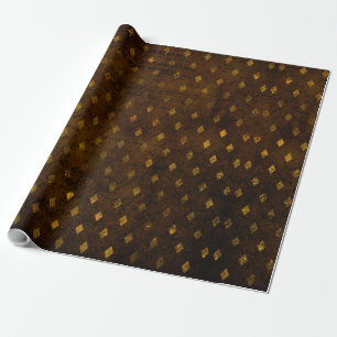Papel De Presente Vintage Dourado Latão Damask Texturizado Grunge Le