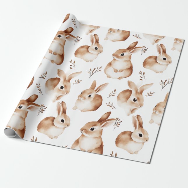 Papel De Presente Vintage Easter Bunny Wrappaper (Desenrolado)