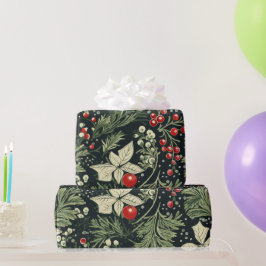 Papel De Presente Vintage Elegant Christmas Pattern Wraping Paper