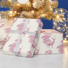 Papel De Presente Vintage Elegante Cinza Rosa em Floresta