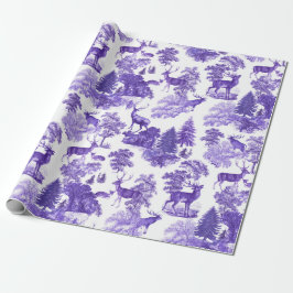 Papel De Presente Vintage Elegante Clássica Periwinkle Blue Deer Woo