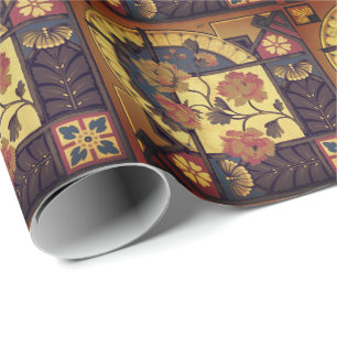 Papel De Presente Vintage elegante de arte floral vitoriana