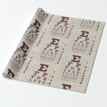 Vintage Eye Chart em Burlap