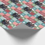 Papel De Presente Vintage Felry Christmas Icons Fotografias Wraping<br><div class="desc">Personalize este papel colorido de embrulho de natais vintages com sua foto e sobrenome favoritos da família!</div>