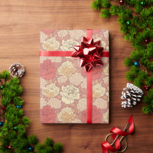 Papel De Presente Vintage Floral