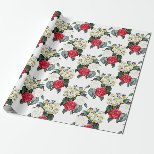 Papel De Presente Vintage Floral (Desenrolado)