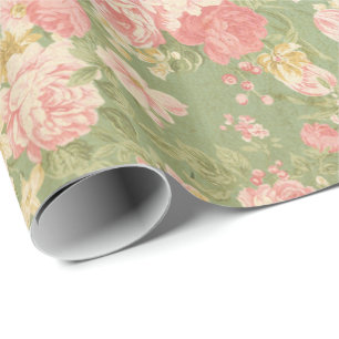 Papel De Presente Vintage Floral