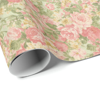 Papel De Presente Vintage floral