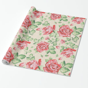 Papel De Presente Vintage floral