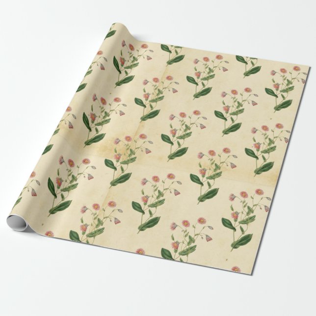 Papel De Presente Vintage Floral (Desenrolado)