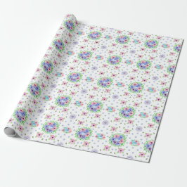 Papel De Presente Vintage Floral Patterno White